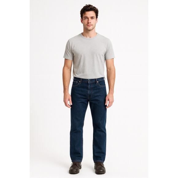 Levi’s 502 Taper Men’s Jeans 44x30 Dark Wash Stretch Denim Regular Fit - Picture 1 of 7